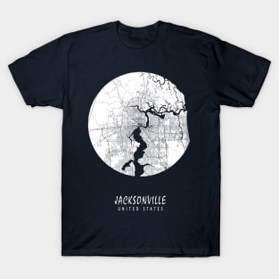 Jacksonville, USA City Map - Full Moon T-Shirt